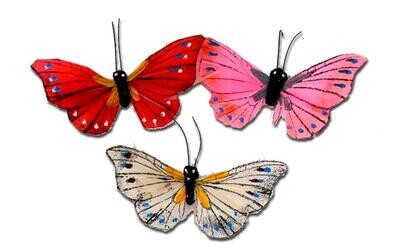 Midwest Design Butterflies, Feathered, Assorted, 2pc