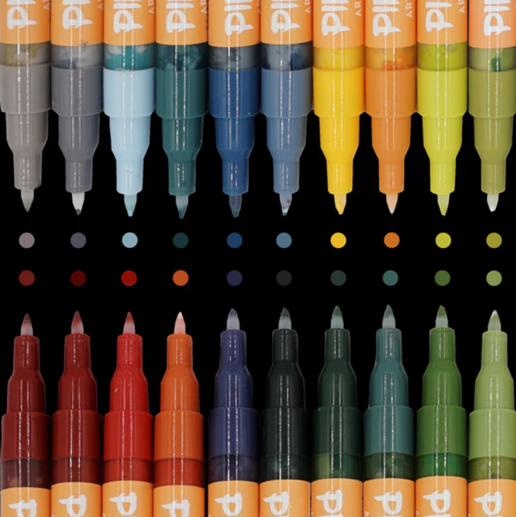 Pintar Acrylic Earth Tone Paint Pens 20 pack Medium Tip 5.0mm