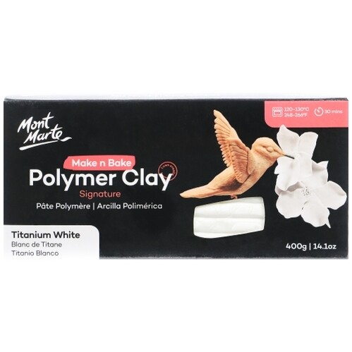 Mont Marte Make n Bake Polymer Clay Titanium White 400g