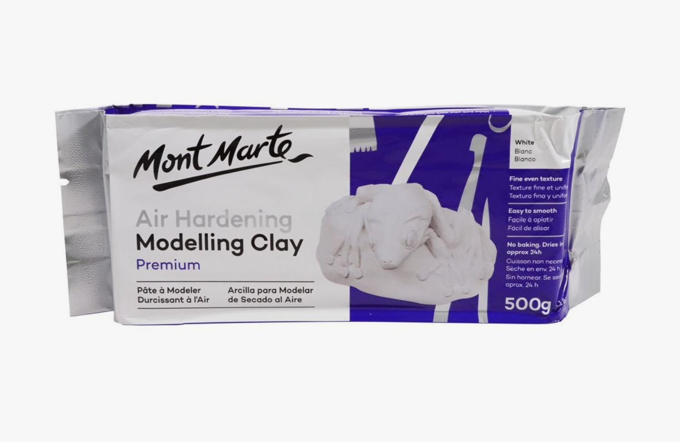 Mont Marte Air Hardening Modelling Clay Premium White 500g