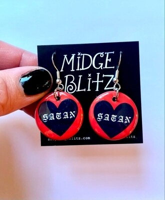Midge Blitz Sour Heart Earrings - Satan
