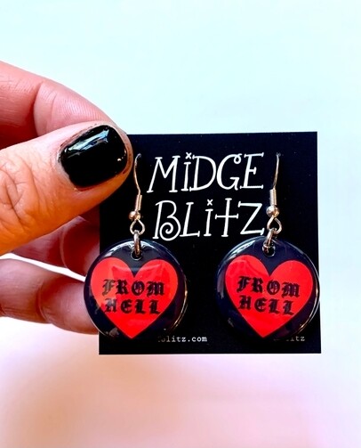 Midge Blitz Sour Heart Earrings - From Hell