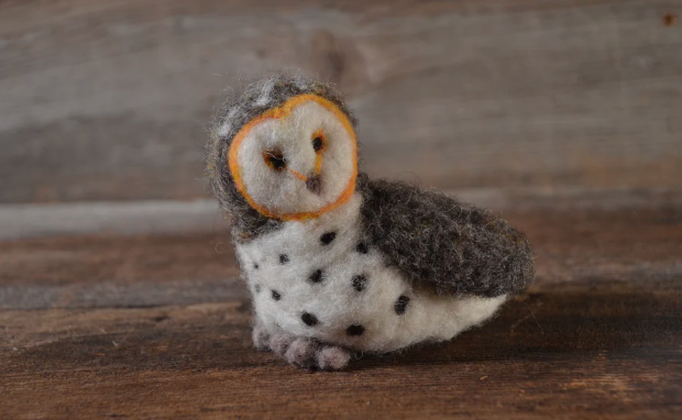 Needle Felting Kit, Owl Ornament