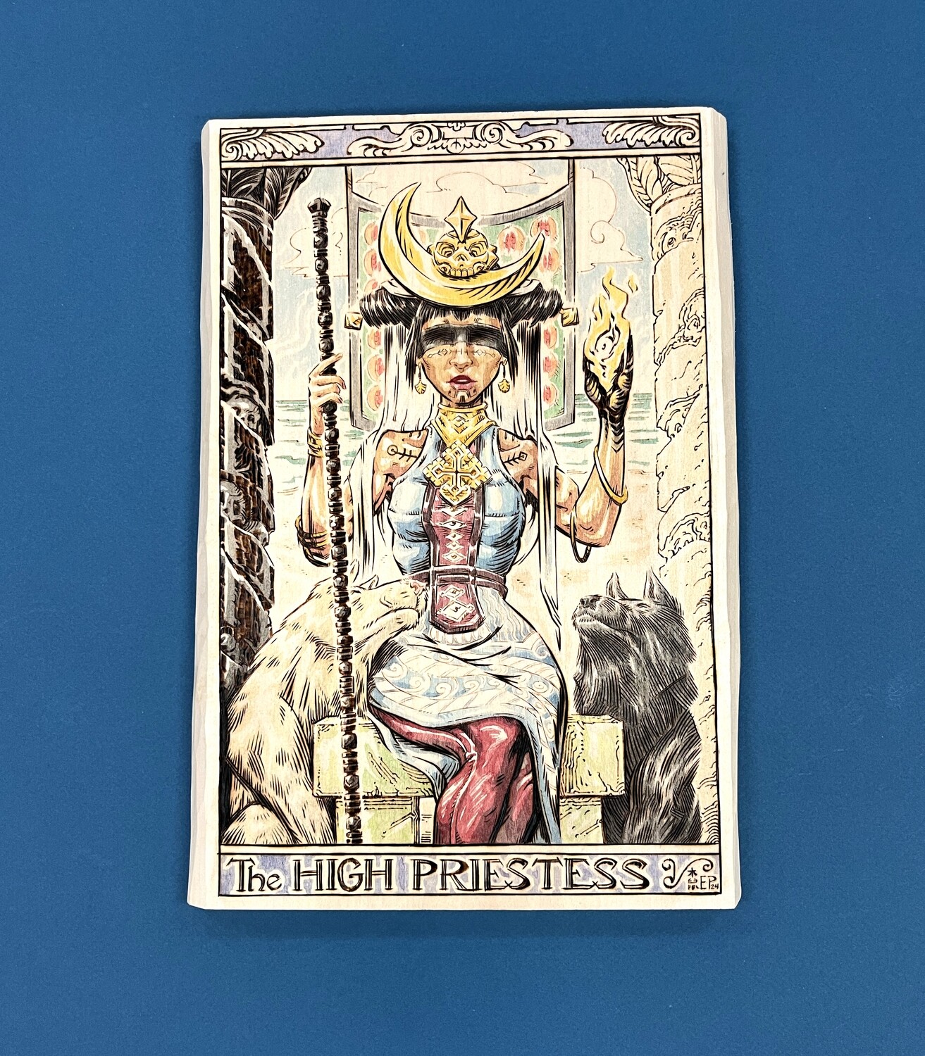 II - The High Priestess - Original Art by Eric Priestley - Divination Invasion