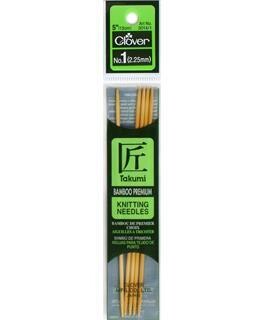 Clover Bamboo Knitting Needle Double Point 5 pc 5" #1