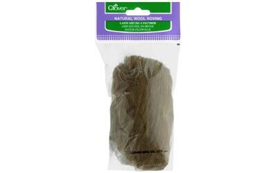 Clover Natural Wool Roving Caramel 20g
