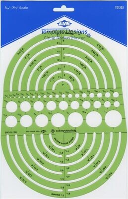 Alvin Drafting - Circle Radius Master Template - 3/64" to 7-1/2" scale