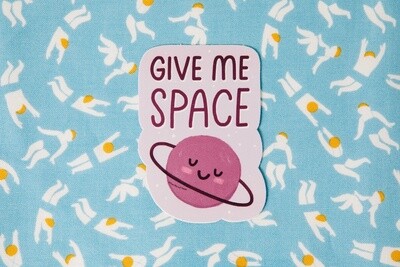 Give Me Space, die cut vinyl sticker by Free Period Press