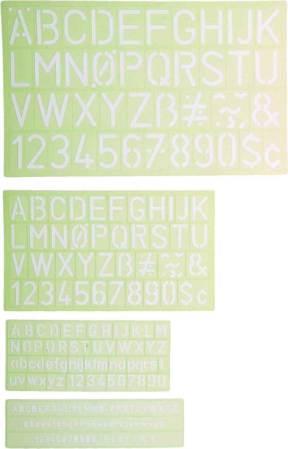Alvin Drafting - Lettering Stencil Template Set - 4 pieces
