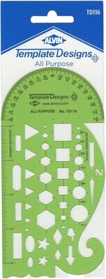 Alvin Drafting - All Purpose Template - Mapping Symbols - 3" x 5.75"