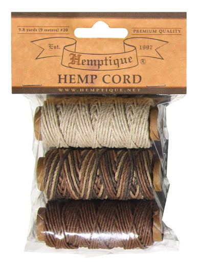 #20 Hemp Cord - 3 Mini Spools - Earthy