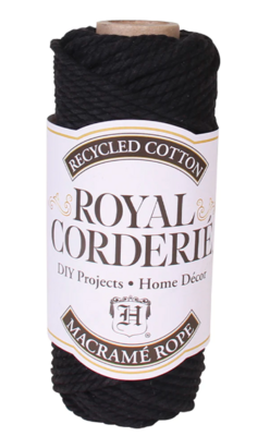 Royal Corderié Double Twist 4mm Macramé Rope - Black