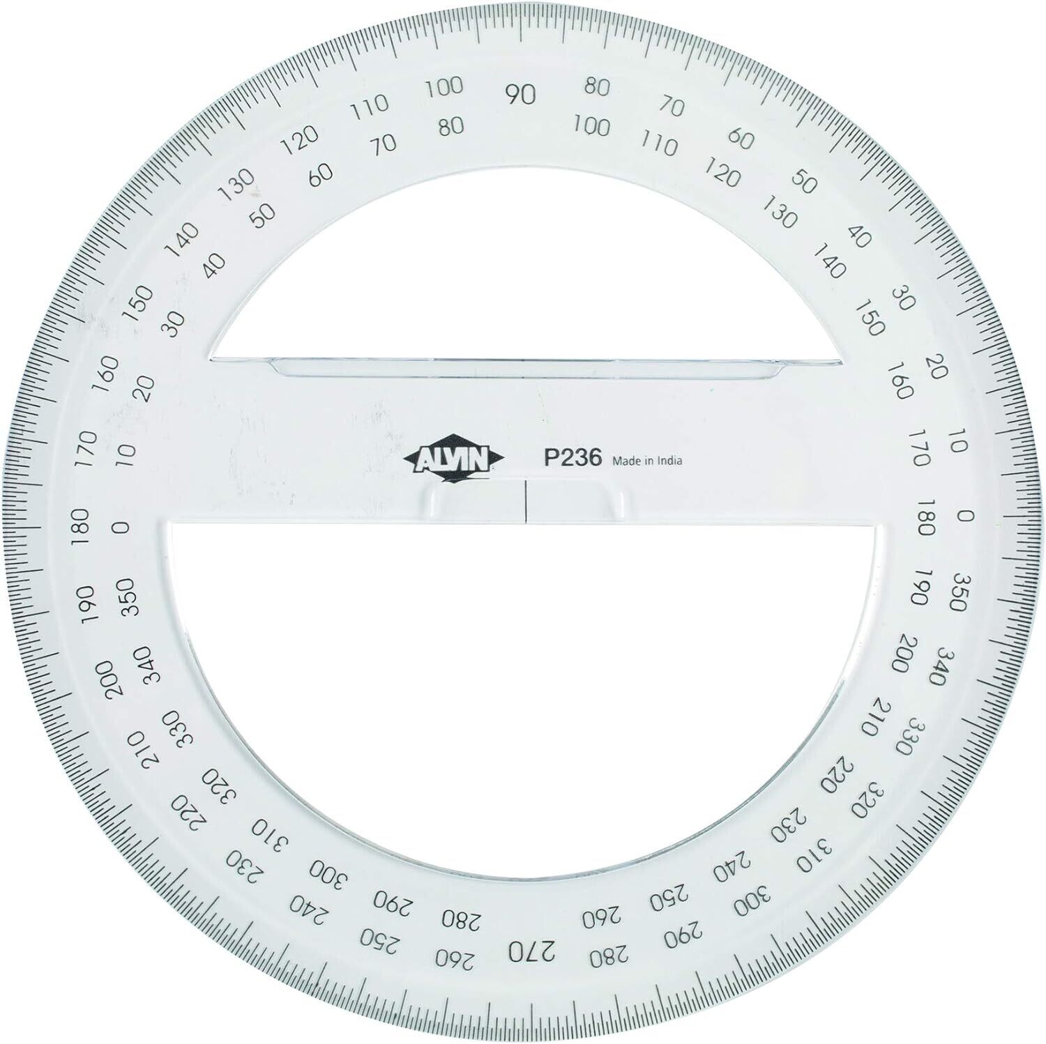 Alvin Drafting - 6&quot; Protractor, 360 degrees - clear plastic