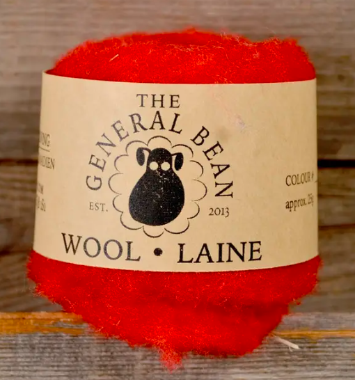 The General Bean - Needle Felting Wool - Red
