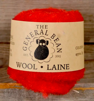 The General Bean - Needle Felting Wool - Red