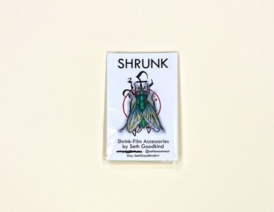 Green Fly Shrinky Dink Pin, by Seth Goodkind