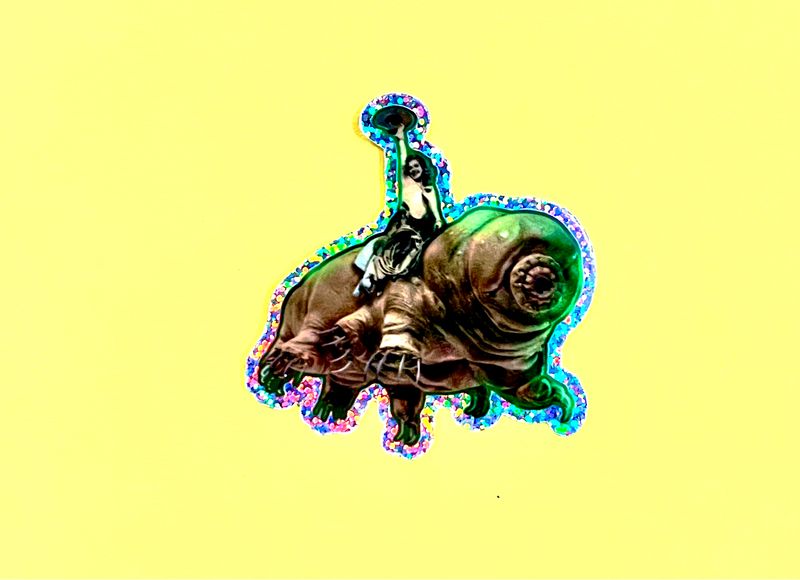 Tardigrade Rodeo Hatwave, Holographic Sticker, by Vladimir Verano