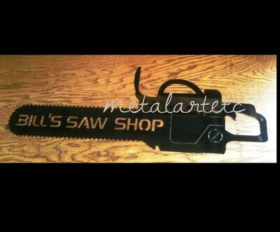 24" Chainsaw Personalized w/YOUR TEXT Custom Metal Art Decoration Plaque/Sign - Handmade in the USA