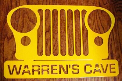 12" Jeep CJ CJ7 Grill Personalized w/Your Text Man Cave Decor Metal Art Man Cave Wall Decor! Handmade in the USA
