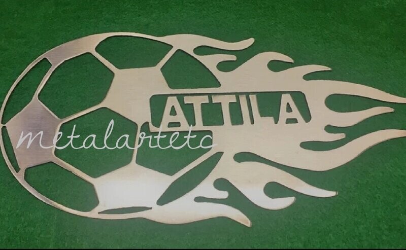 12 Soccer Ball w/YOUR TEXT Personalized Metal Art - Handmade in the USA