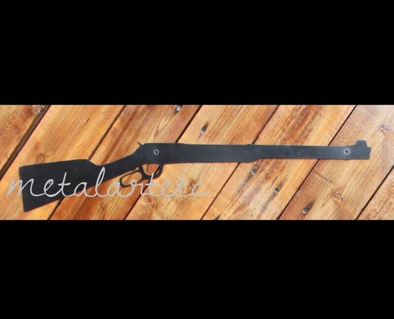 31" Winchester Rifle Life Size Cut out of Real Metal Wild West/Cowboy Theme Metal Art Decor - Handmade in the USA