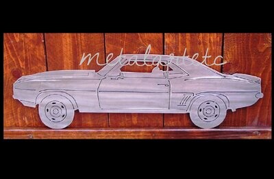 24" 1969 Chevy Camaro Metal Art Cutout - Handmade in the USA