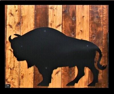 40" Bison Buffalo Wild West Theme Metal Art Man Cave Yard Decoration - Handmade in the USA