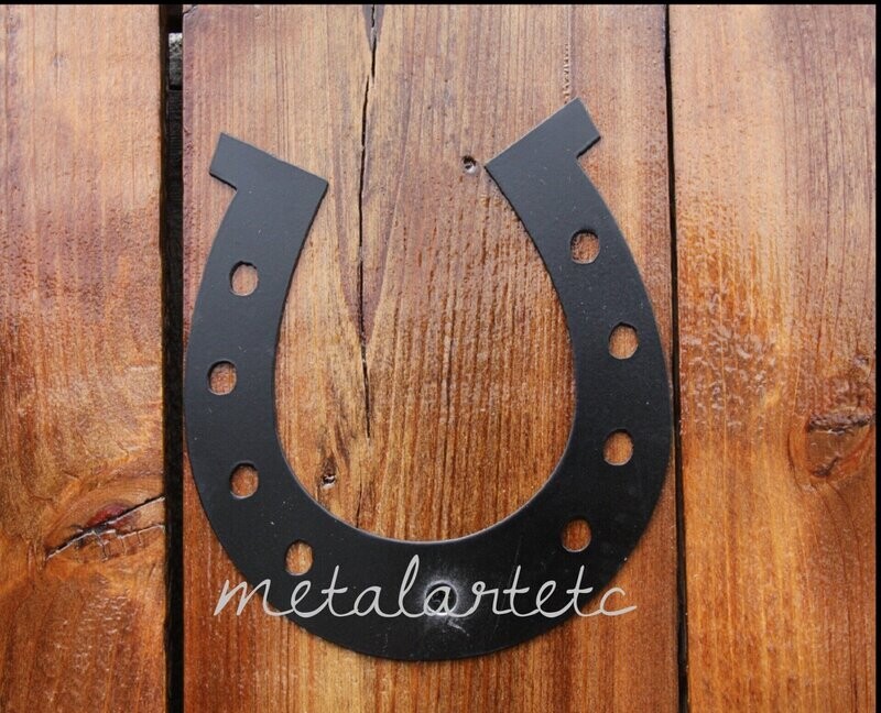 6" Horseshoe Life Size Cut out of Metal Wild West/Cowboy Theme Metal Art Wall Decor
