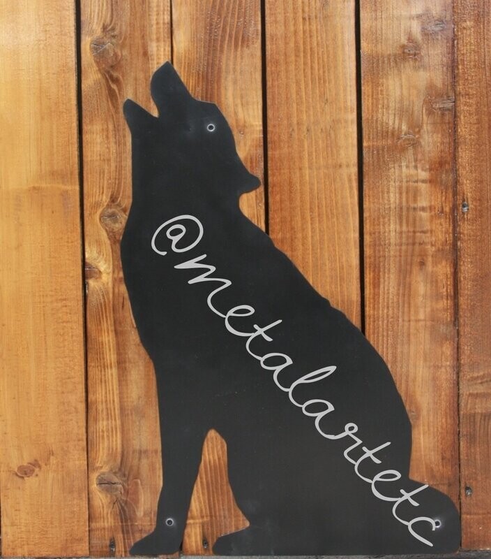 24" Howling Coyote/Wolf Desert Theme Metal Art Man Cave Yard Decoration - Handmade in the USA