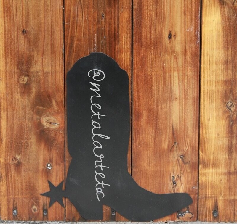 13" Cowboy Boot w/Spur (Life Size) Custom Metal Cutout Yard Art Nature Wild West Theme - Handmade in the USA