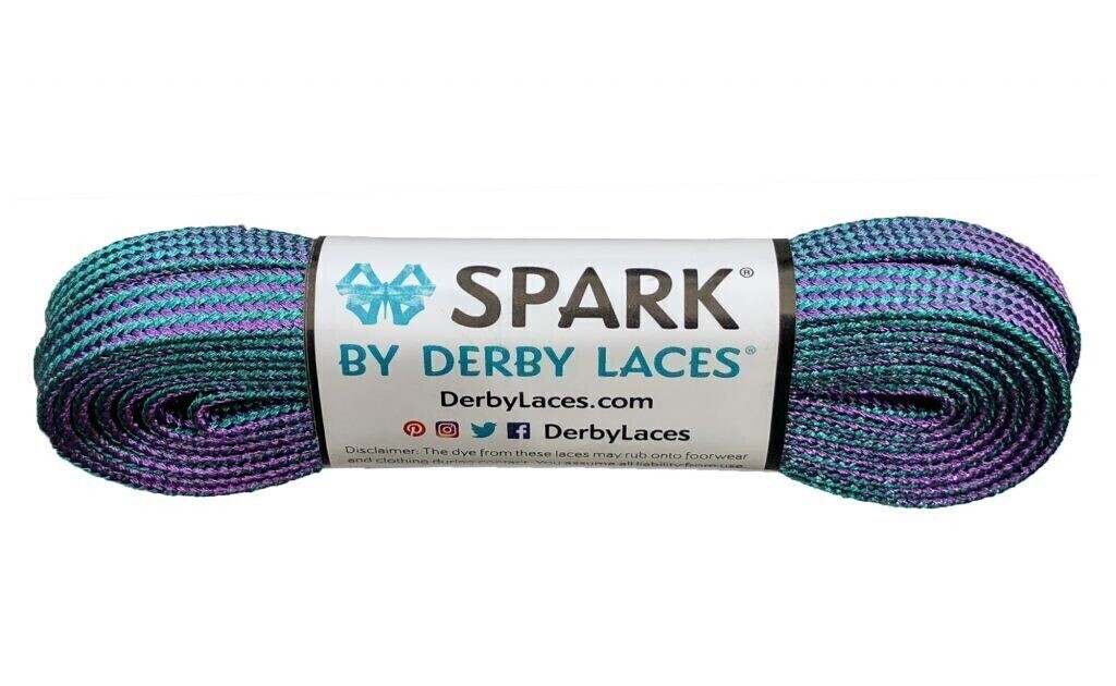 Шнурки by DERBY LACES - Purple and Teal Stripe Metallic (244 cm)