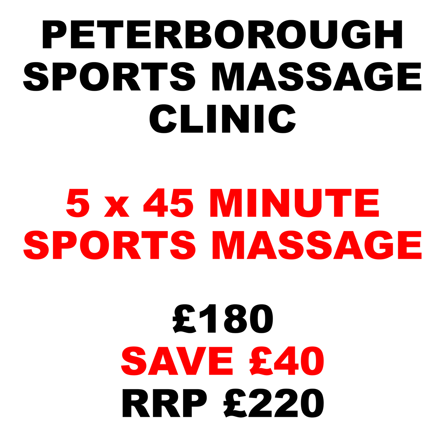 5 x 45 Minute Sports Massages