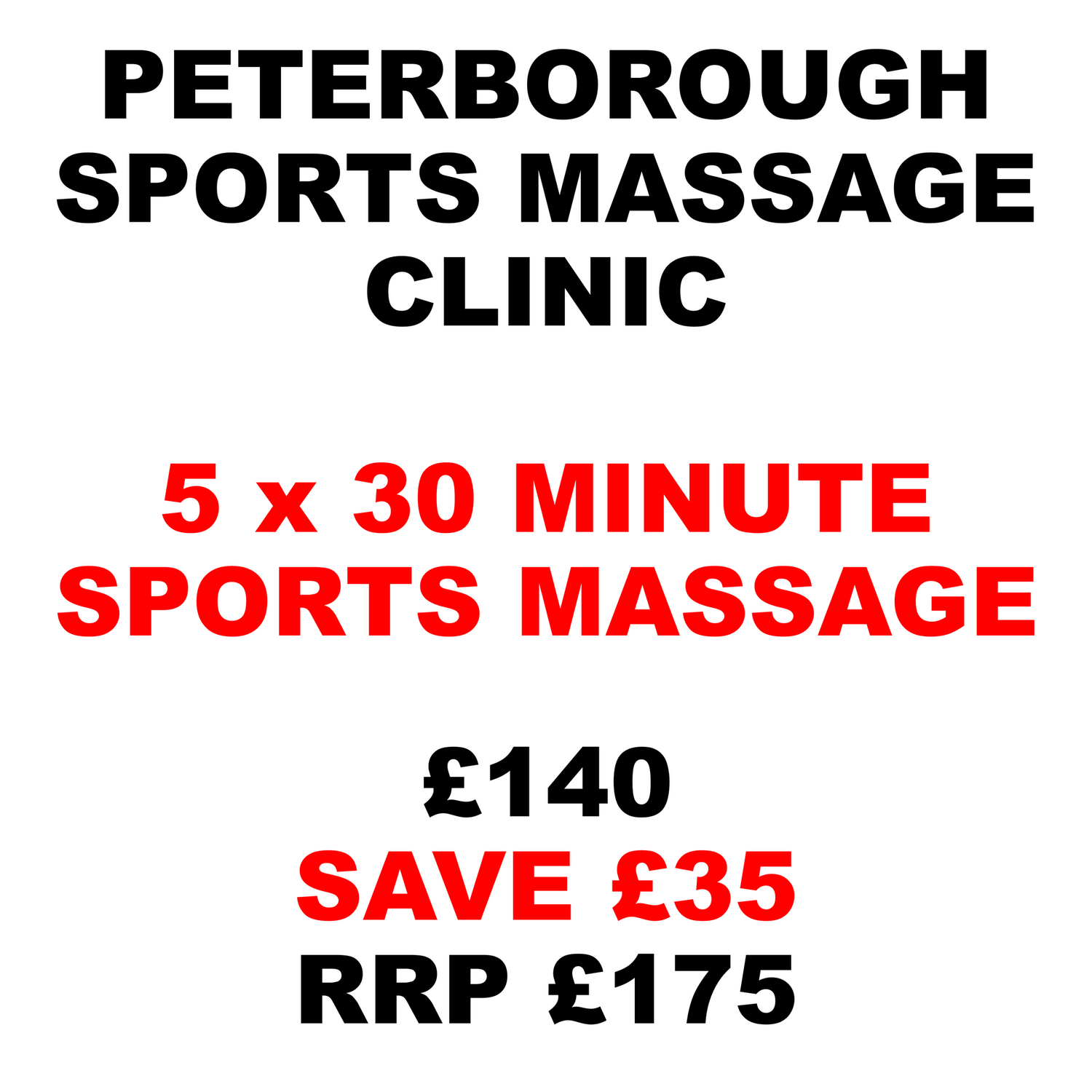 5 x 30 Minute Sports Massages