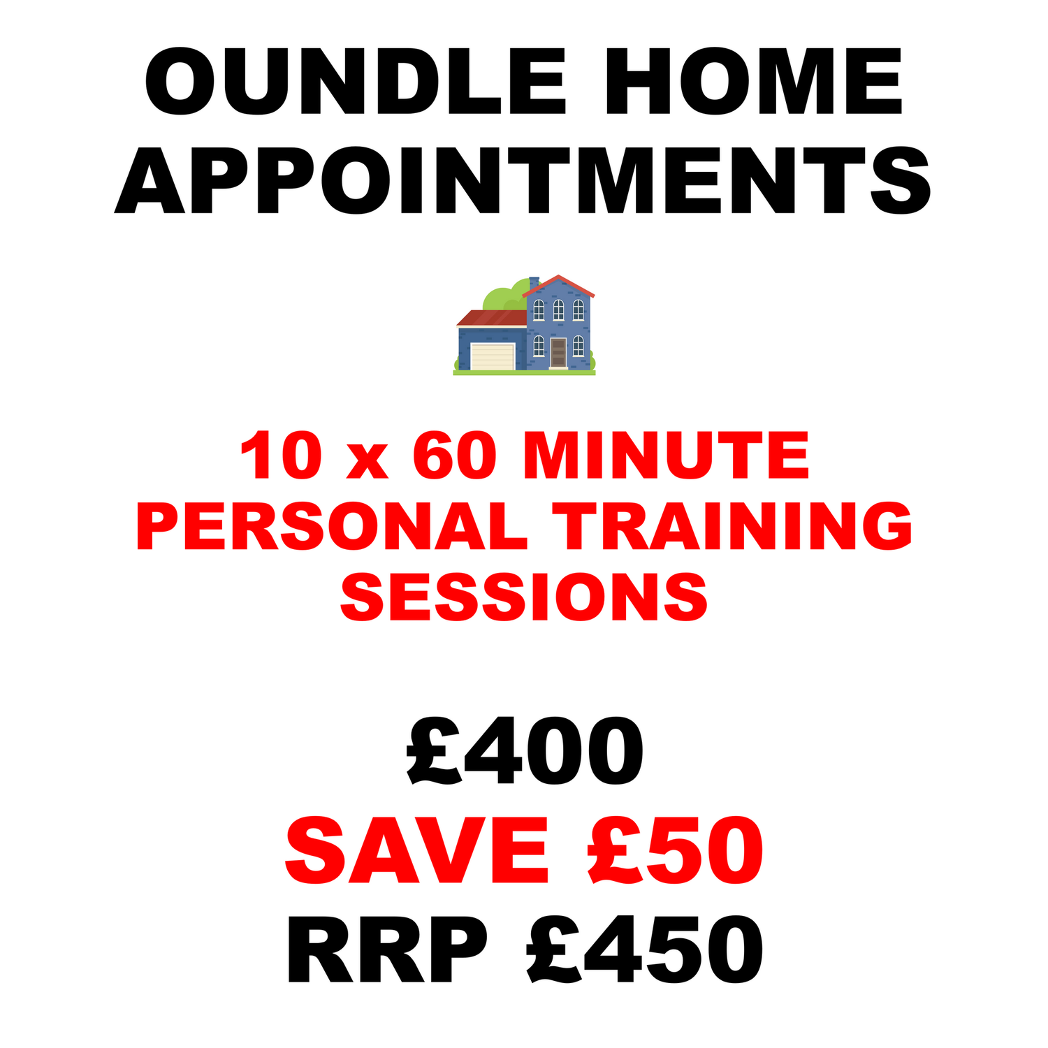 10 x 1 Hour Personal Training Sessions (Home Appointments)