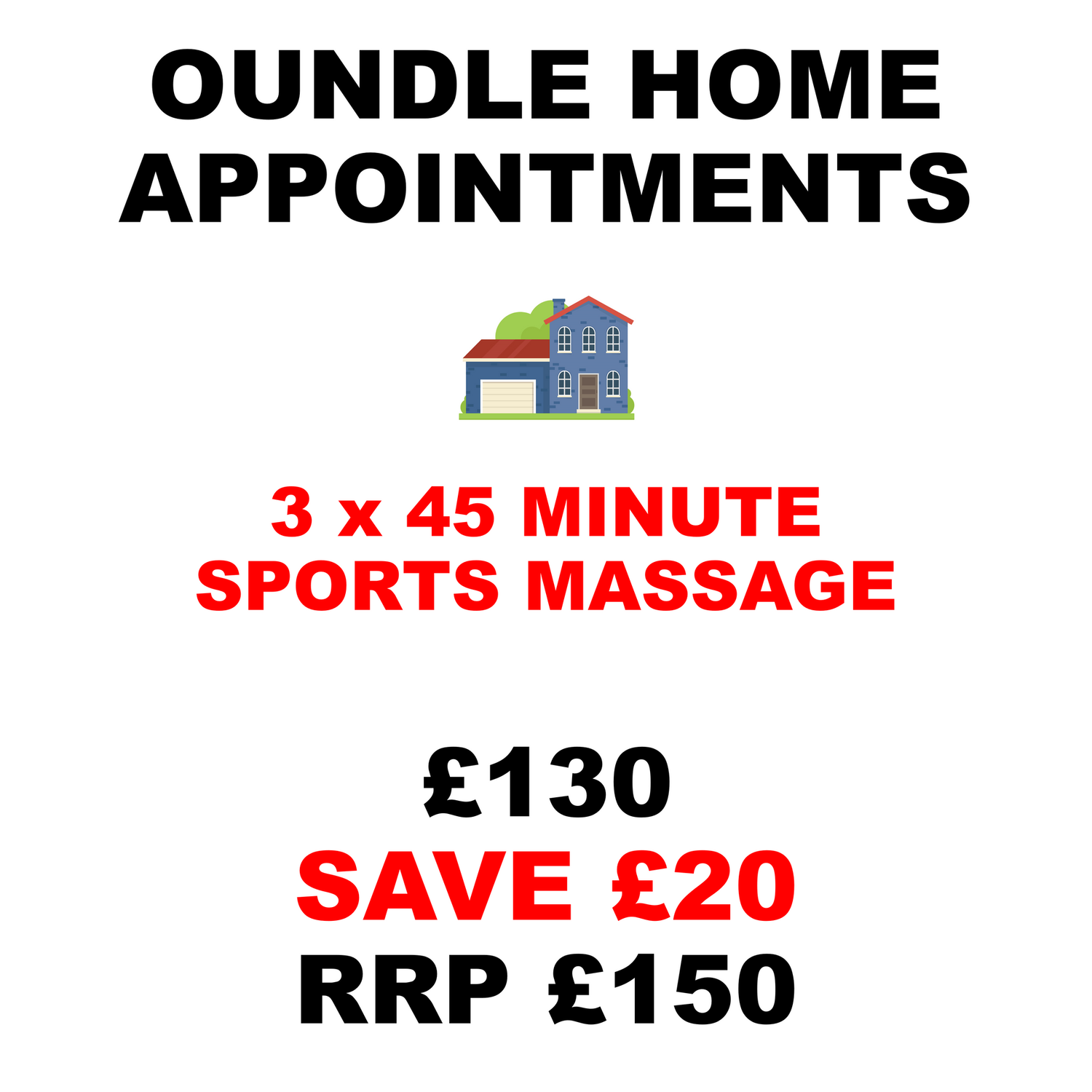 3 x 45 Minute Sports Massages (Home Appointments)