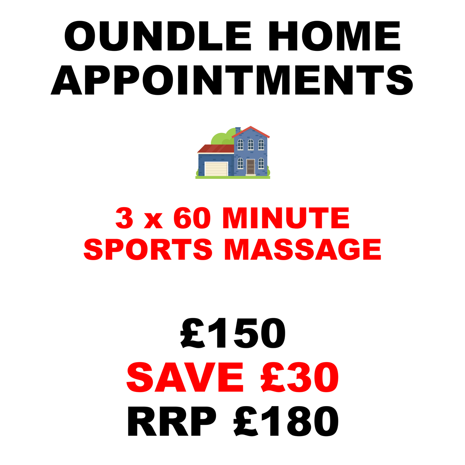 3 x 60 Minute Sports Massages (Home Appointments)