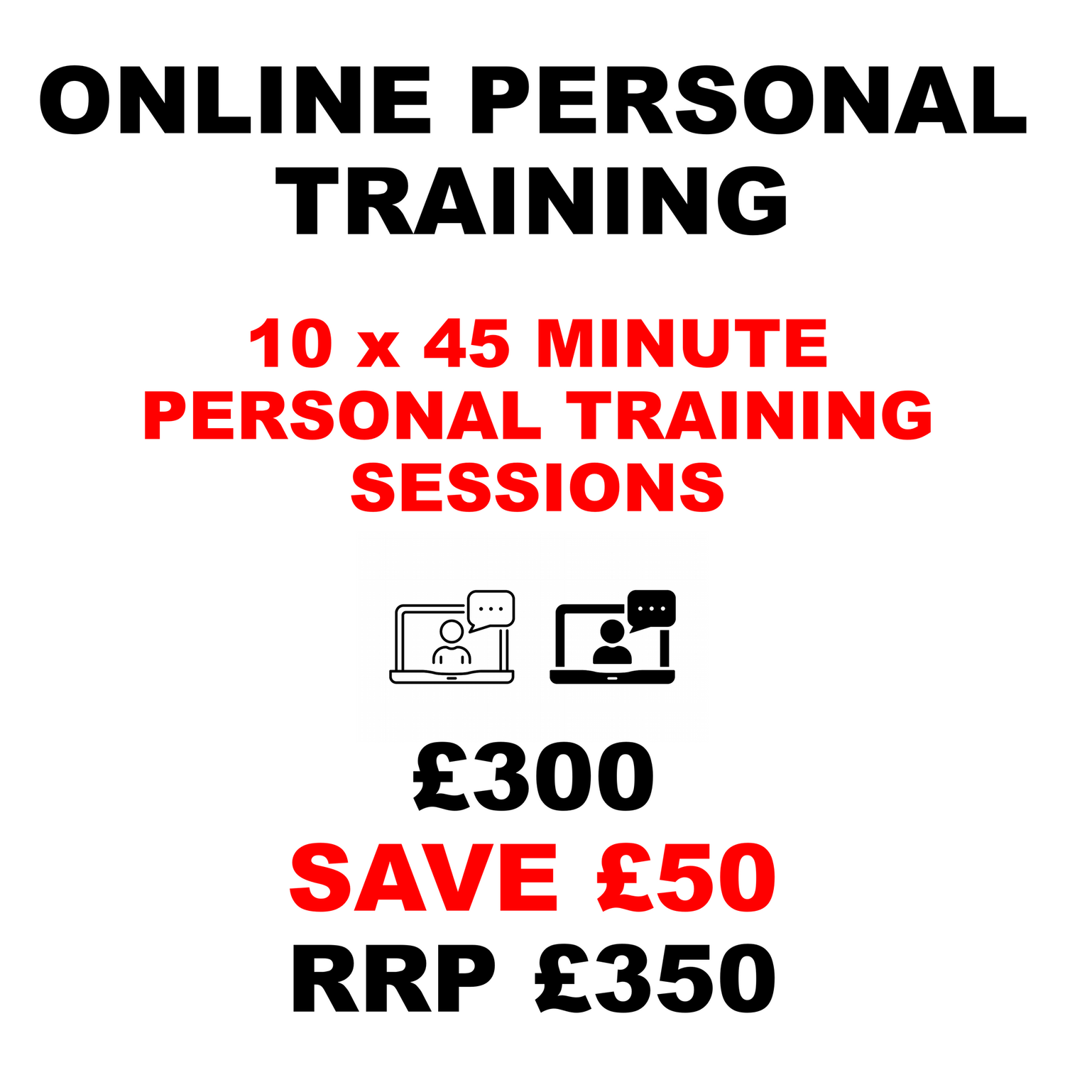 10 x 45 Minute Online Personal Training Sessions
