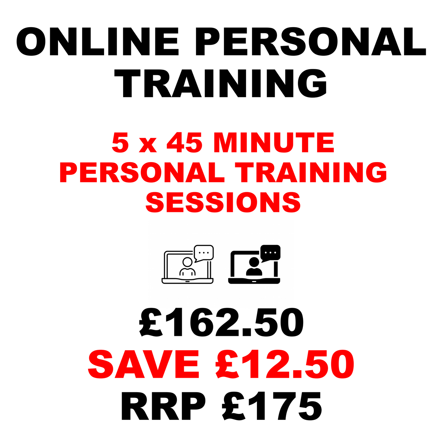 5 x 45 Minute Online Personal Training Sessions