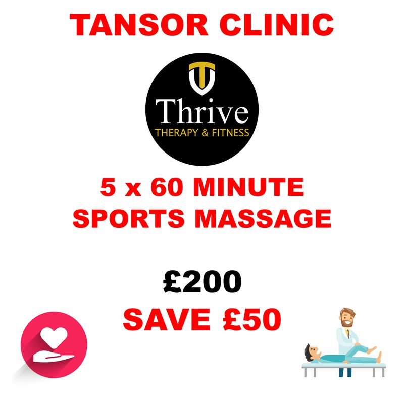 5 x 60 Minute Sports Massages (Tansor)