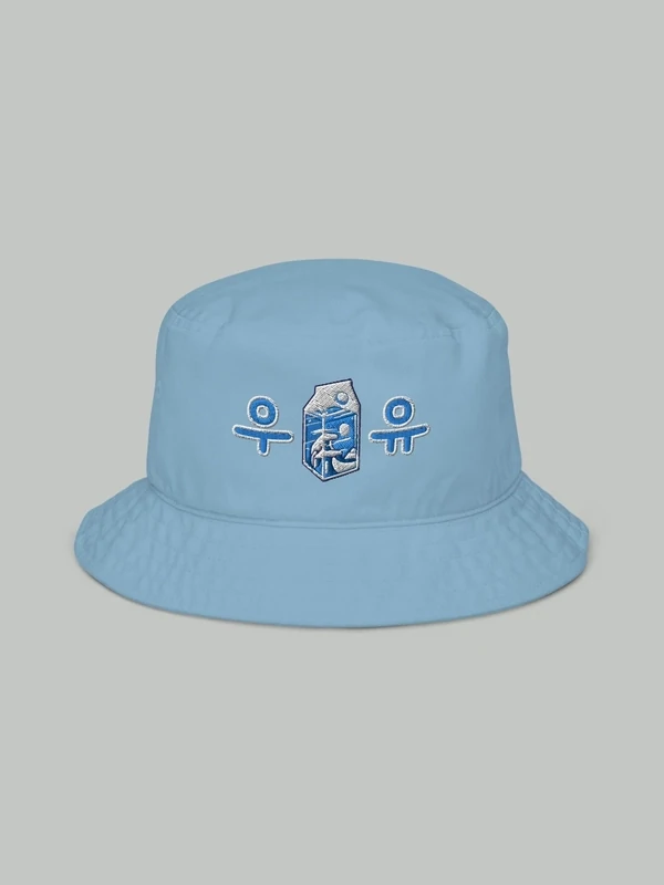 Great Wave Milk Organic Bucket Hat, Color: Blue