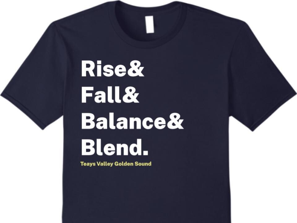 Rise &amp; Fall Design Tee Shirt (on Navy Apparel)