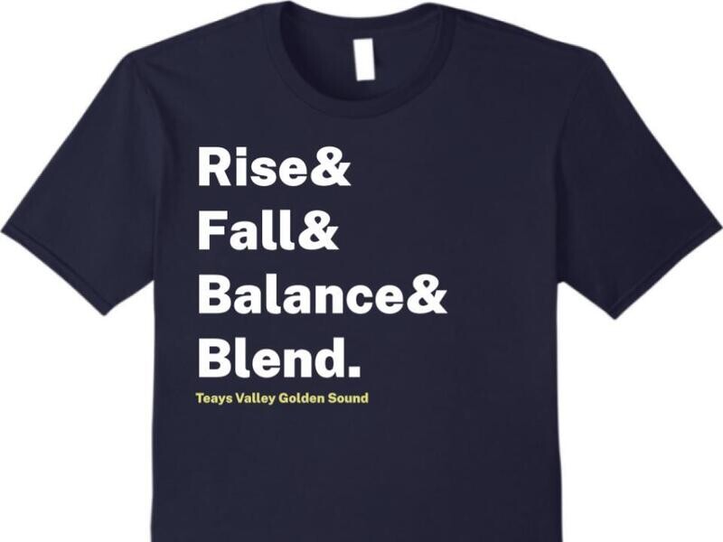 Rise &amp; Fall Design Tee Shirt (on Navy Apparel)