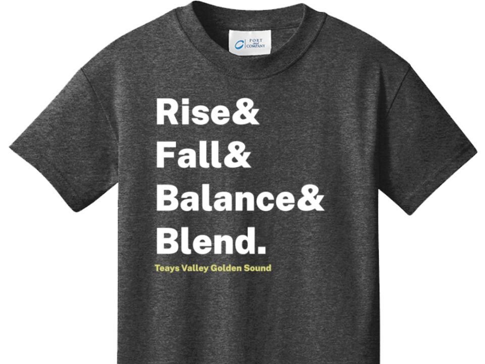 Rise &amp; Fall Design Tee Shirt (on Grey Apparel)