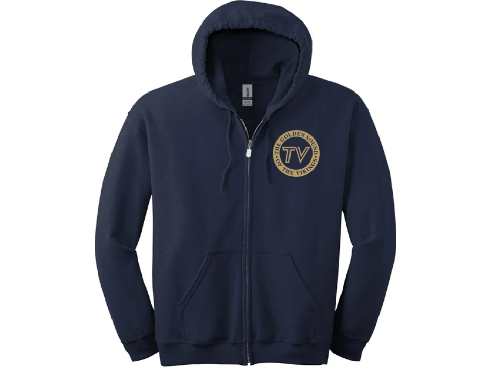 Embroidered Golden Sound Zip Up Hoodie (Navy)