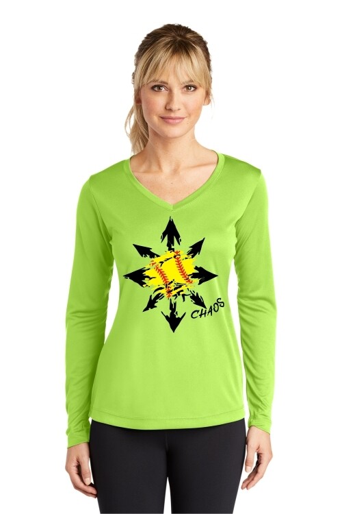 Ladies Long Sleeve Competitor V-Neck Tee