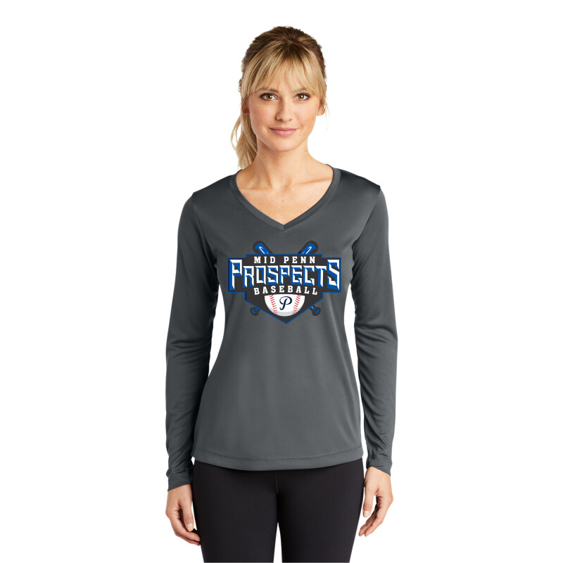 Sport-Tek Ladies Long Sleeve PosiCharge Competitor V-Neck Tee