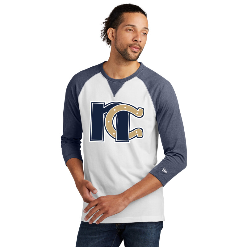 New Era Sueded Cotton Blend 3/4-Sleeve Raglan Tee
