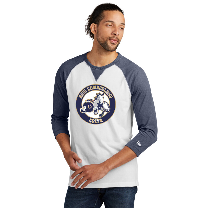 New Era Sueded Cotton Blend 3/4-Sleeve Raglan Tee