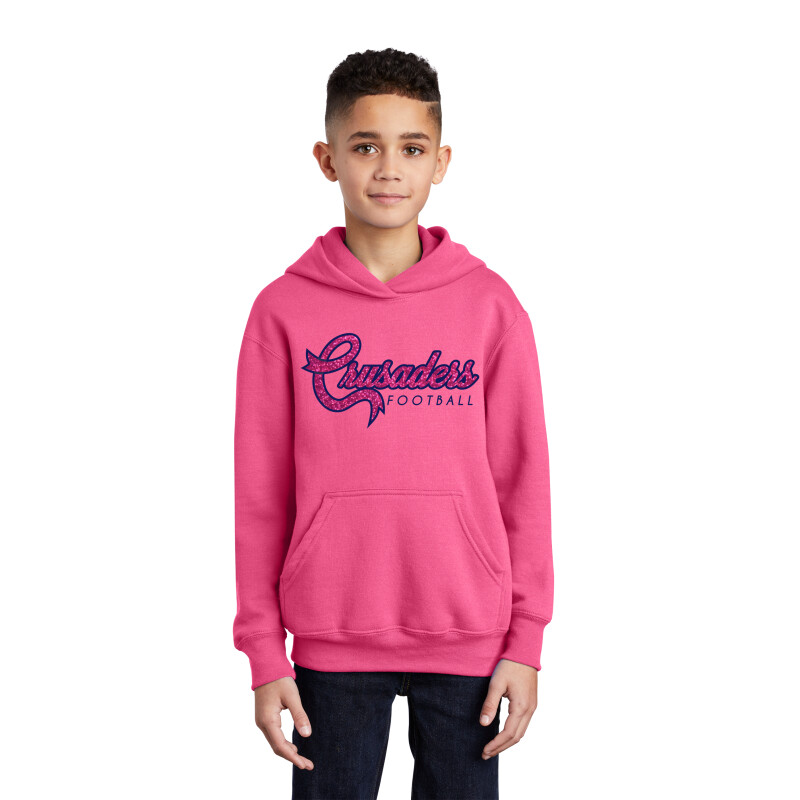 Breast Cancer Awareness - Youth Core Fleece Pullover Hooded Sweatshirt