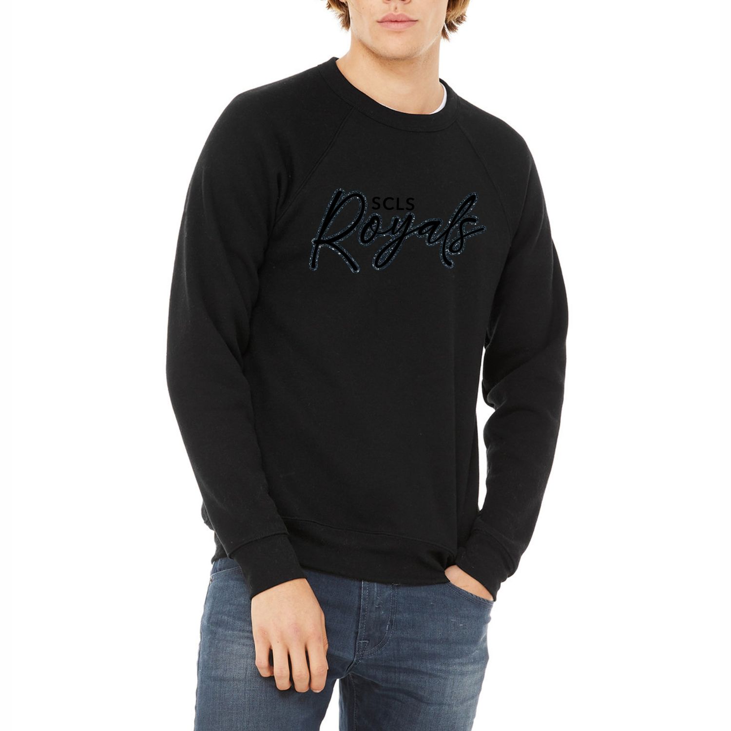 Unisex Sponge Fleece Raglan Sweatshirt - Puff &amp; Glitter Logo